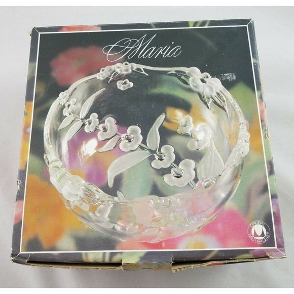 Mikasa Walther Glass West Germany Crystal 9" Serving Bowl Maria Spring Medley - Picture 1 of 11